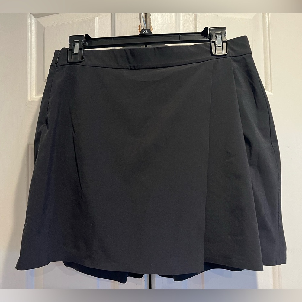 Athleta Wrap Front Skort / Solid Black With Zip P… - image 2